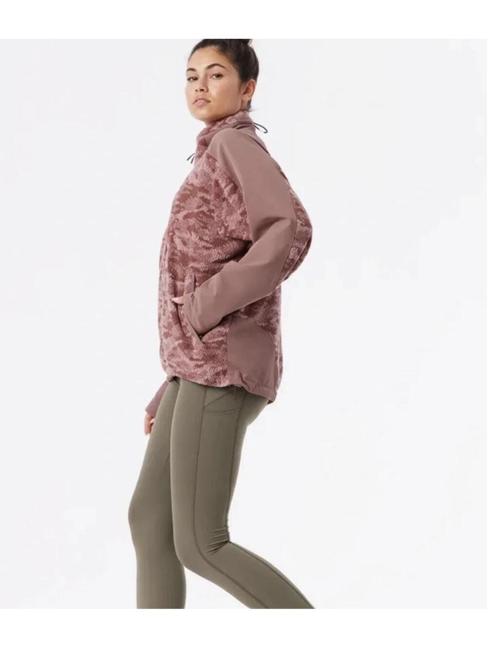 Outdoor Voices Primo-Fleece Full Zip Jacket In Deep Taupe - Women's Medium - Picture 2 of 9